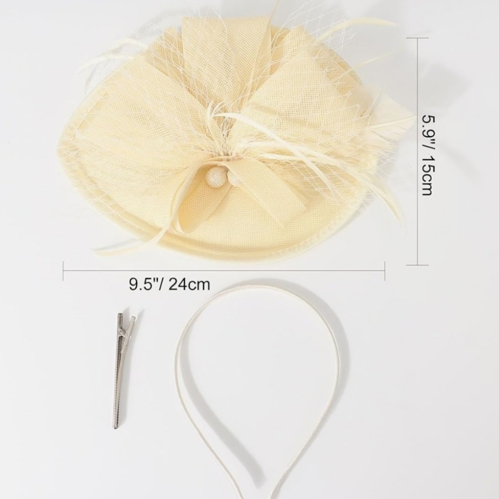 NEW! Cream Kentucky Derby Fascinator Hat - Picture 3 of 4